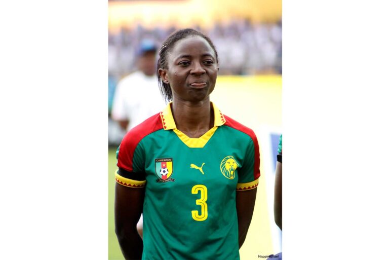 Ajara Nchout, forward for Cameroon. (Happiraphael / CC BY-SA (https://creativecommons.org/licenses/by-sa/4.0))