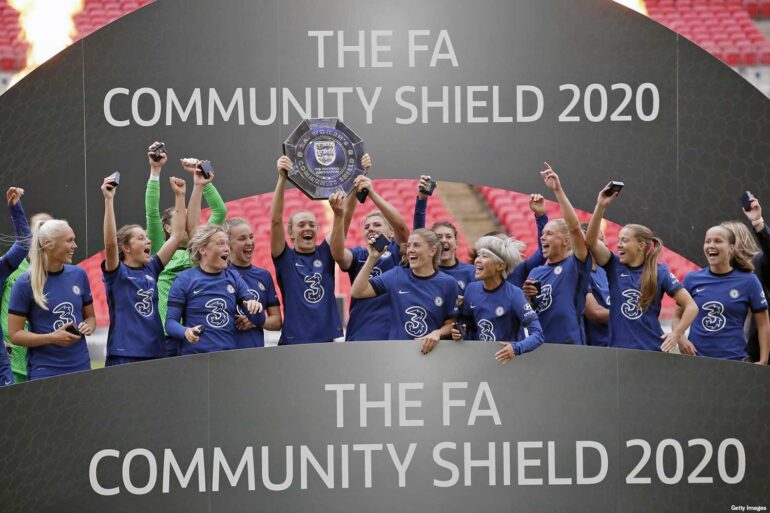Chelsea celebrating winning the FA Community Shield. (Getty Images)