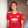 Christen Press in the red Manchester United kit. (Manchester United)