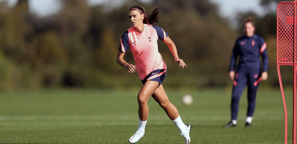 Alex Morgan in training with Tottenham Hotspur. (Tottenham Hotspur)