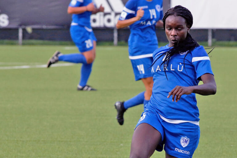 Karin Muya playing for San Marino Academy in Italy's Serie A. (Getty Images)