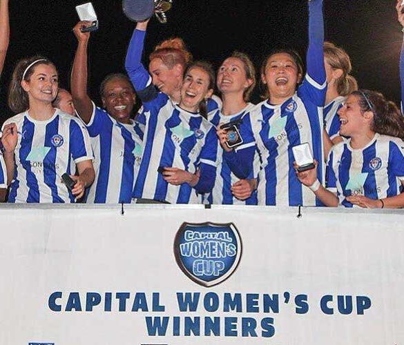 Actonians squad celebrating Capital Senior Cup win. (Actonians)