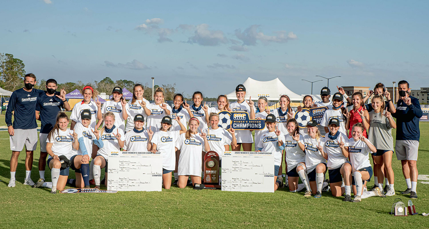 The 2020 Sun Belt Conference champions. (University of South Alabama Athletics)