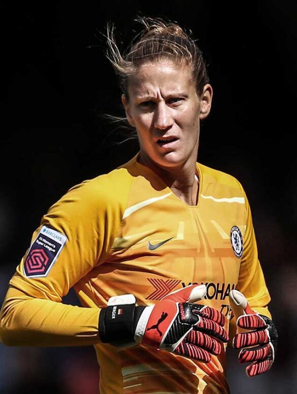 Goalkeeper Katrin-Ann Berger playing for Chelsea. (Chelsea FC)