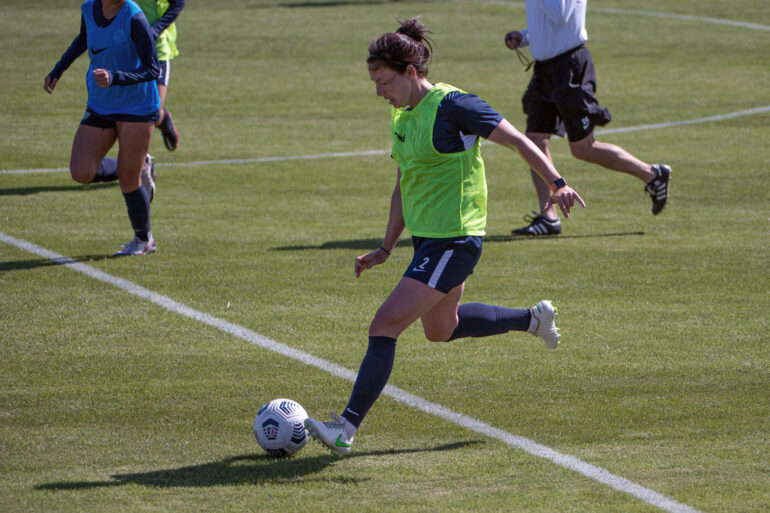 Rachel Corsie playing in a preseason match with Kansas City NWSL. (Kansas City NWSL)