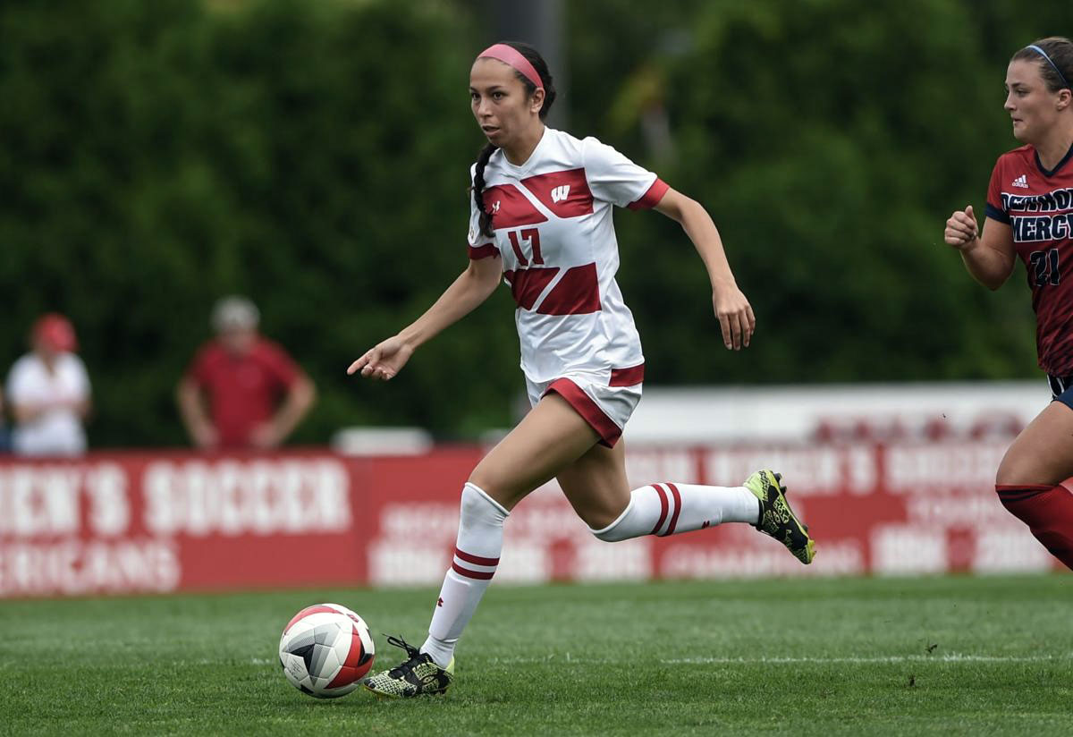 Victoria Pickett on the ball for Wisconsin. (Wisconsin)