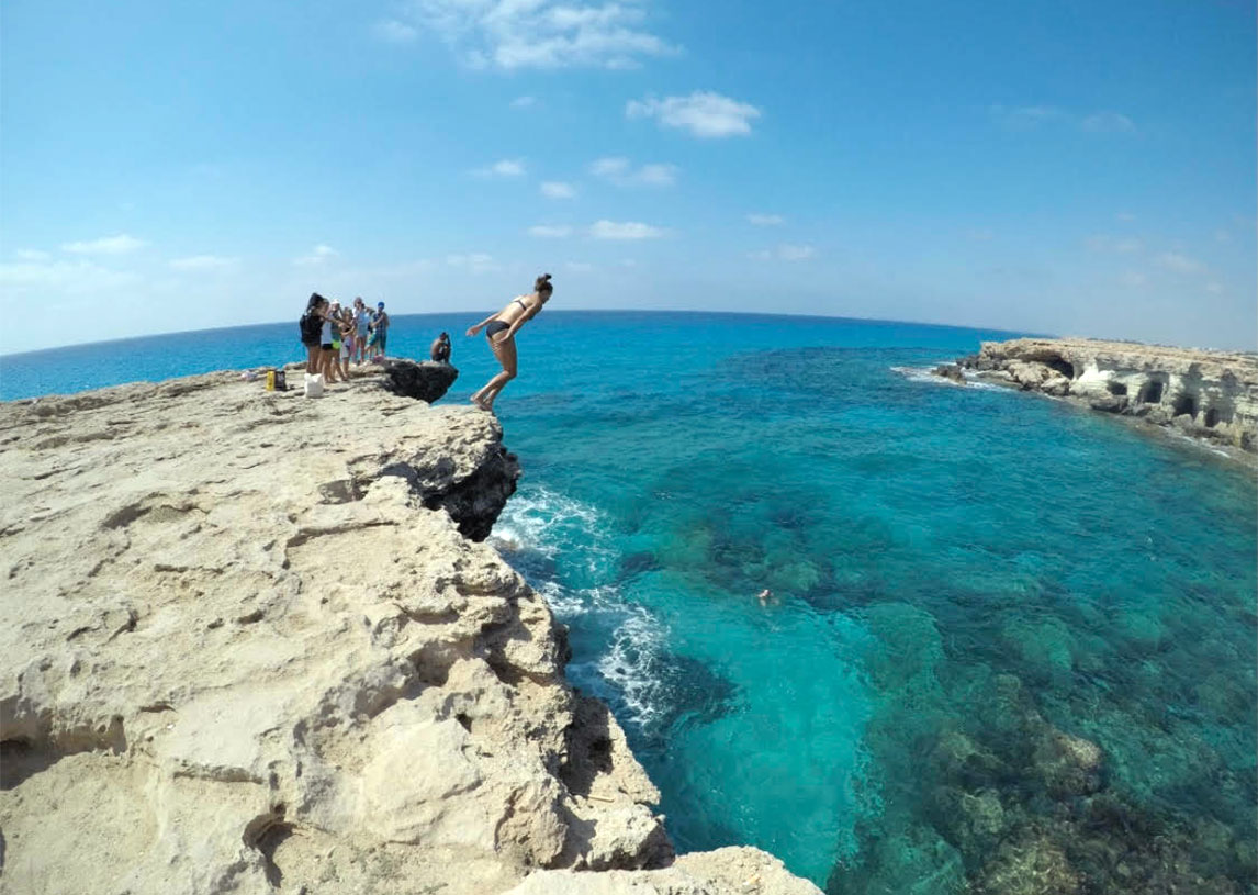 Havana Solaun cliff diving in Cyprus. (Havana Solaun)