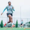 Khadija "Bunny" Shaw training with Manchester City. (Manchester City)