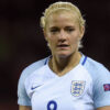 Katie Chapman playing for England. (Getty Images)