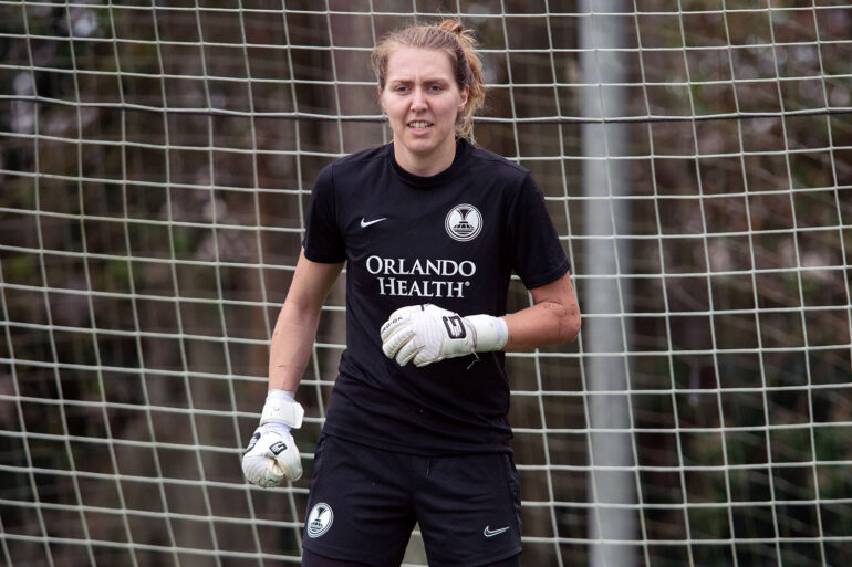 Goalkeeper Anna Moorhouse training with the Orlando Pride. (Orlando Pride)