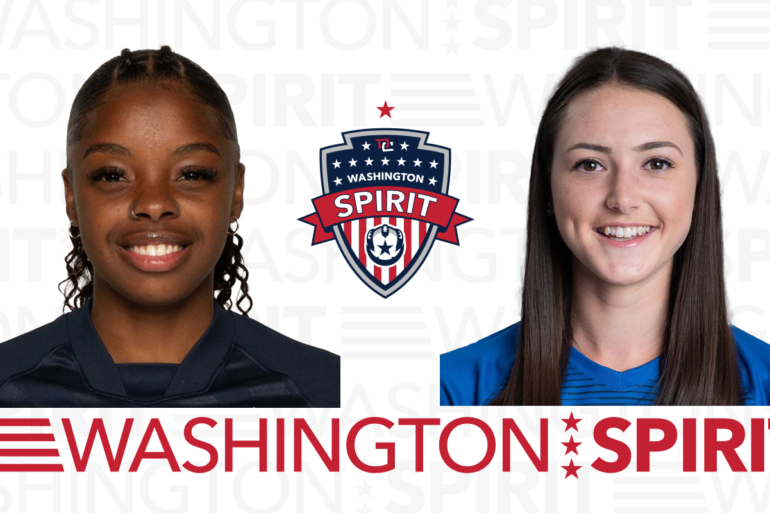 Headshots of Tinaya Alexander and Lucy Shepherd for the Washington Spirit. (Washington Spirit)