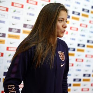 Fran Kirby doing media for the England Lionesses. (Reuters)