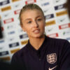 England captain Leah Williamson doing media. (Getty Images)