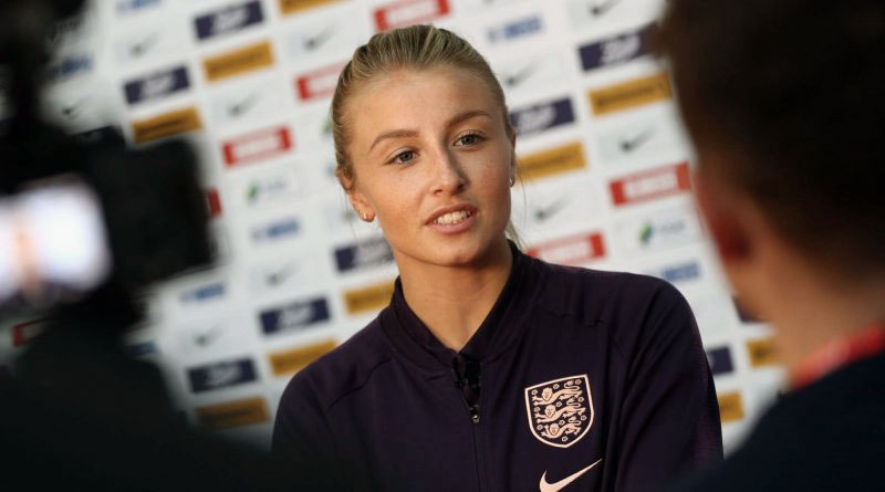 England captain Leah Williamson doing media. (Getty Images)