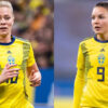 Fridolina Rolfo and Johanna Rytting Kaneryd playing for Sweden. (Swedish Football Association)