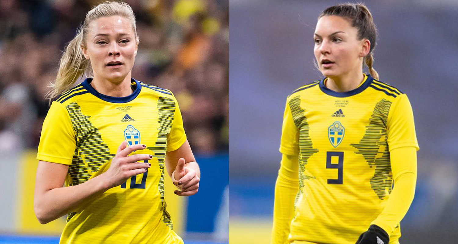 Fridolina Rolfo and Johanna Rytting Kaneryd playing for Sweden. (Swedish Football Association)