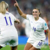 Georgia Stanway celebrates her game-winning goal against Spain during the quarterfinals of the 2022 UEFA Euros. (Getty Images)