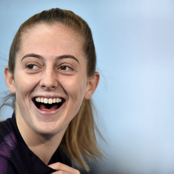 England's Keira Walsh reacts during a media session. (Getty Images)