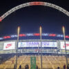 Wembley Stadium at night after England won the UEFA Women's Euro 2022. (Richard Laverty)